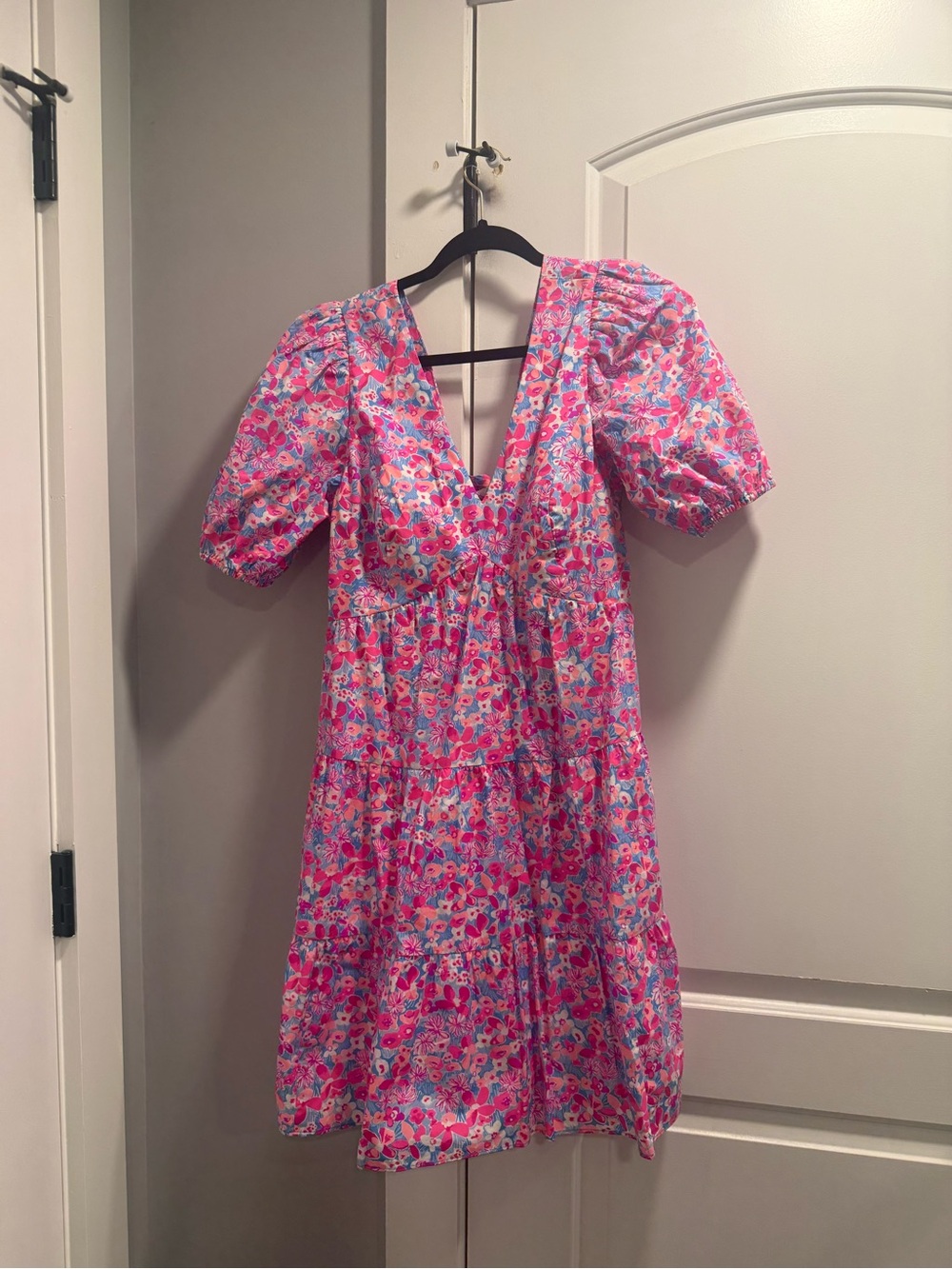 Lilly Pulitzer Pink & Blue Floral Tie-Shoulder Dress